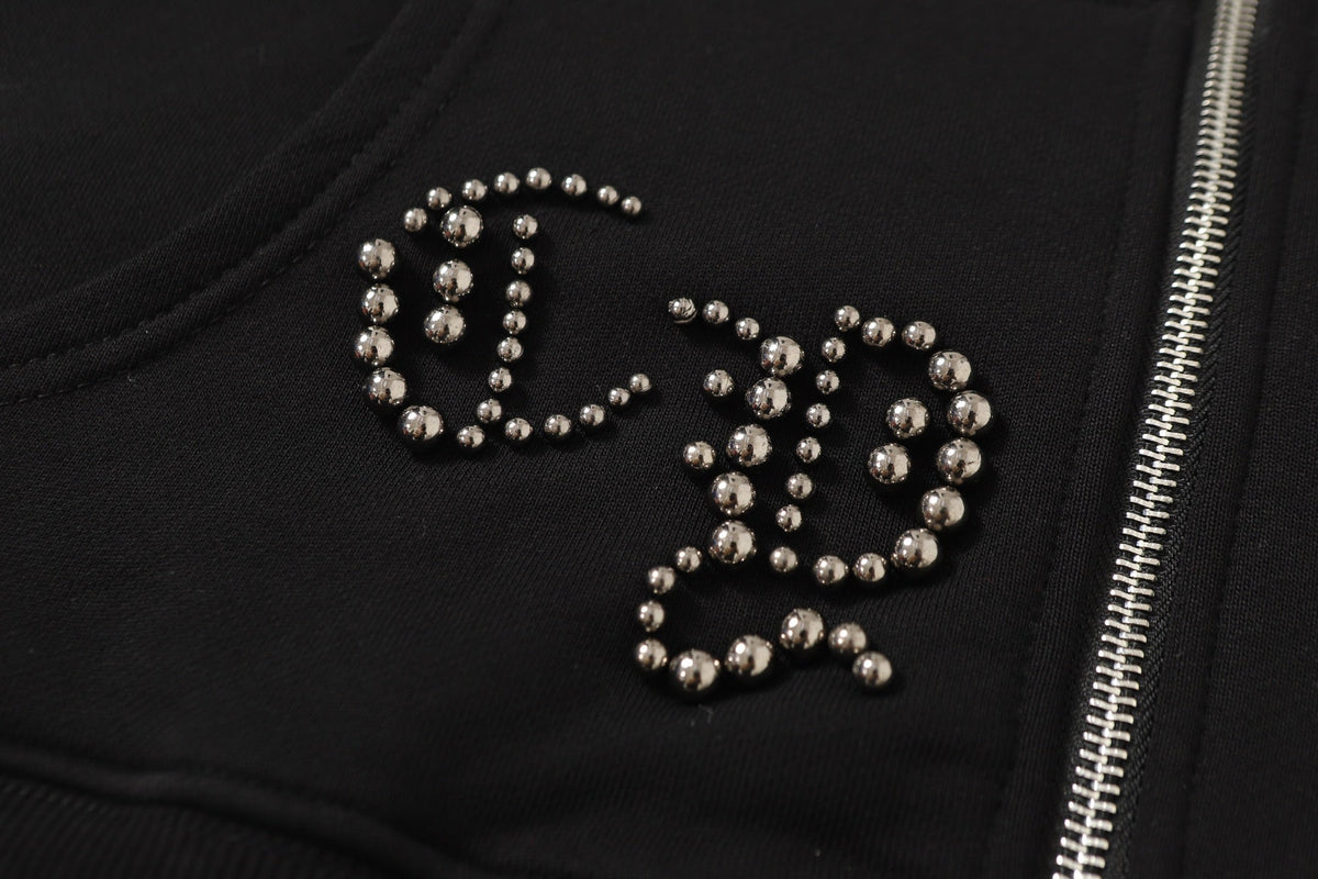 Chrome Hearts Rhinestone Cross Hoodie - Black Gothic Streetwear 2633